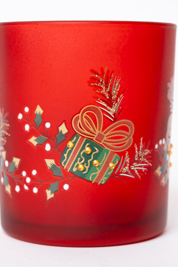 Carraig Donn Red Glass Christmas Votive