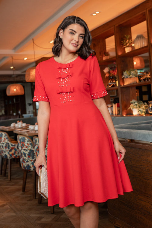Carraig Donn Red Heidi Knee Length Dress