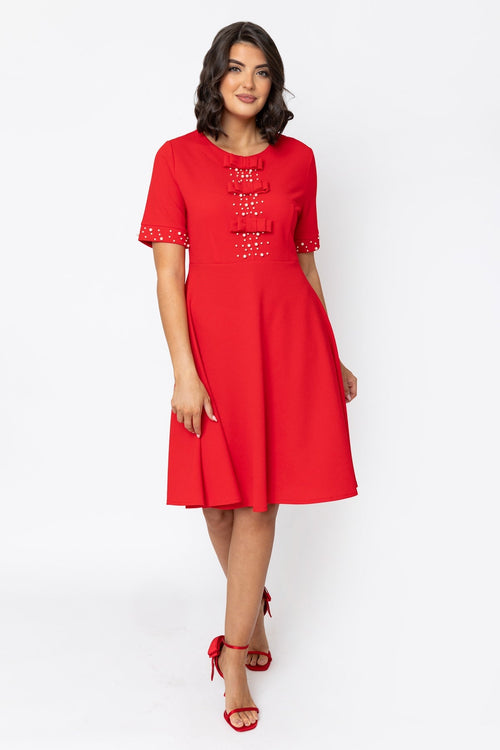 Red Heidi Knee Length Dress