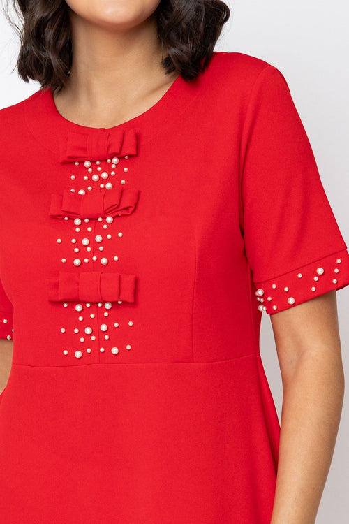 Carraig Donn Red Heidi Knee Length Dress