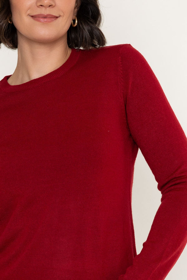 Carraig Donn Red Knitted Crew Neck Long Sleeve Jumper