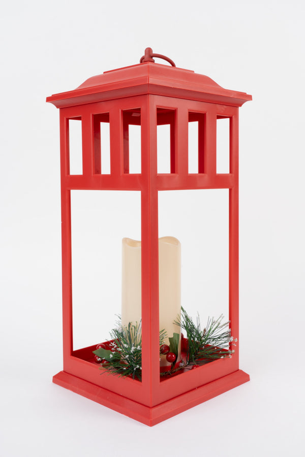 Carraig Donn Red Led Lantern Large