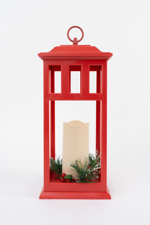 Carraig Donn Red Led Lantern Large