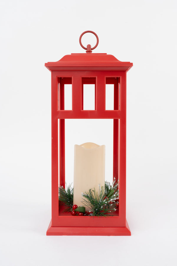 Carraig Donn Red Led Lantern Large
