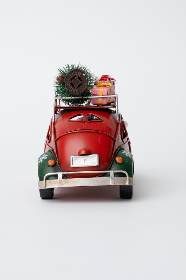 Carraig Donn Red Metal Beetle Car Christmas Decoration