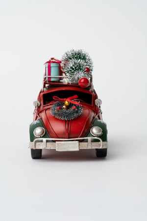 Carraig Donn Red Metal Beetle Car Christmas Decoration