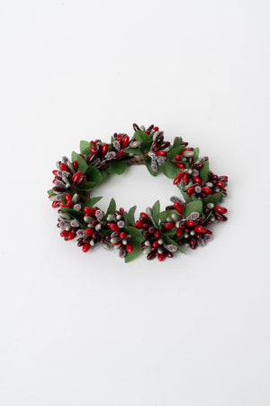 Carraig Donn Red Mini Berry Pillar Candle Ring