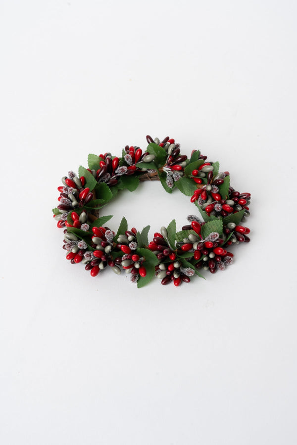 Carraig Donn Red Mini Berry Pillar Candle Ring