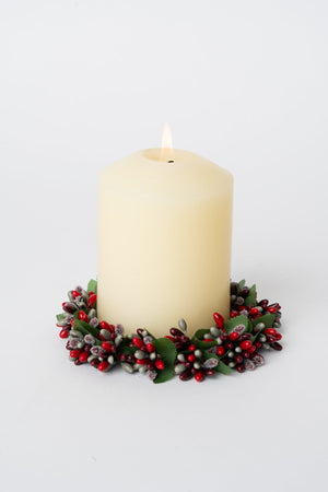 Carraig Donn Red Mini Berry Pillar Candle Ring