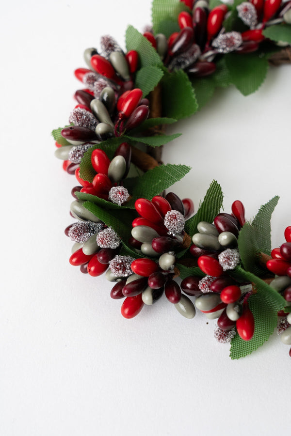 Carraig Donn Red Mini Berry Pillar Candle Ring