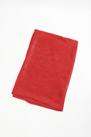 Carraig Donn Red Silk Touch Floral Embossed Scarf