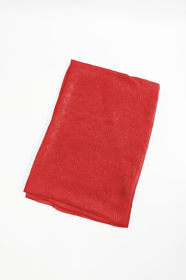 Carraig Donn Red Silk Touch Floral Embossed Scarf