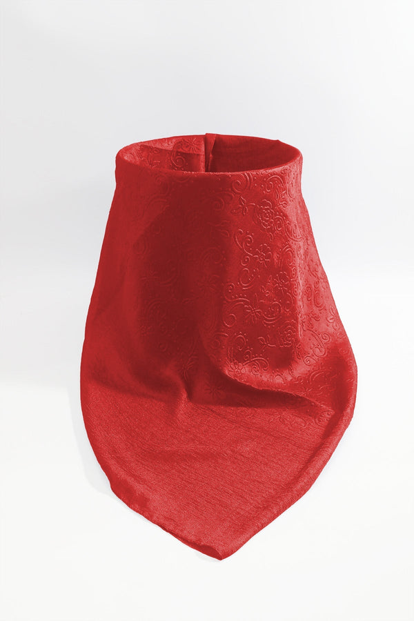 Carraig Donn Red Silk Touch Floral Embossed Scarf