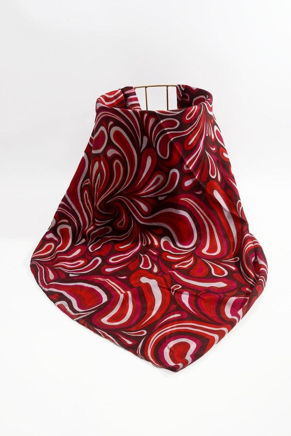 Carraig Donn Red Swirl Print Lightweight Scarf