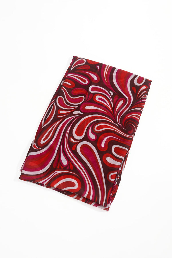 Carraig Donn Red Swirl Print Lightweight Scarf