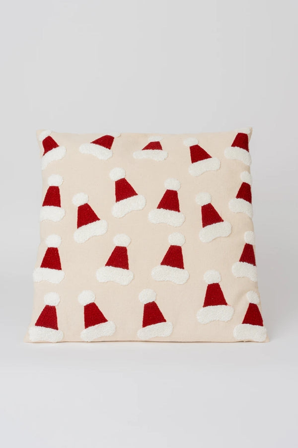 Carraig Donn Red & White Santa Hat Embroidered Square 45cm Cushion