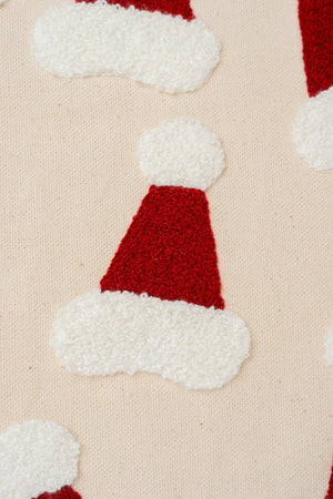 Carraig Donn Red & White Santa Hat Embroidered Square 45cm Cushion