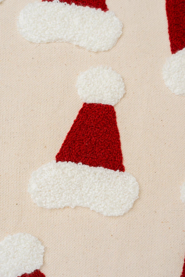 Carraig Donn Red & White Santa Hat Embroidered Square 45cm Cushion