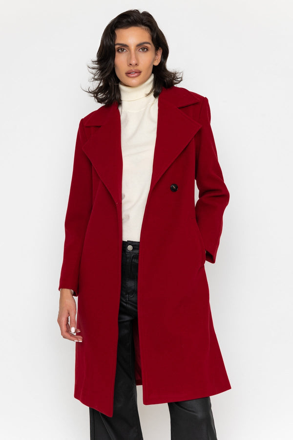 Carraig Donn Red Wrap Belted Coat