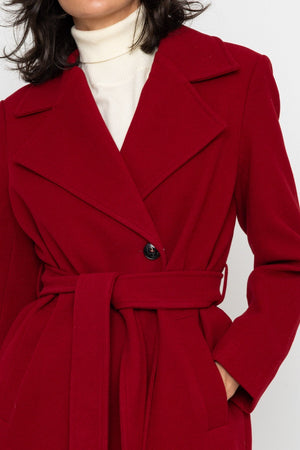 Carraig Donn Red Wrap Belted Coat