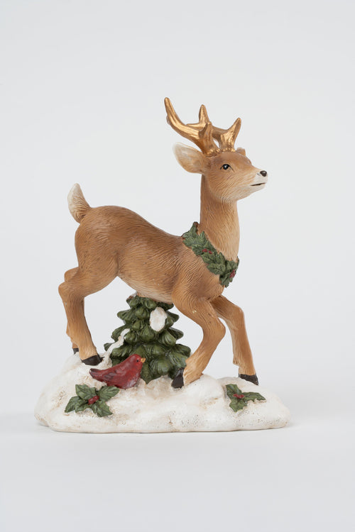 Medium Reindeer In Snow Christmas Decoration