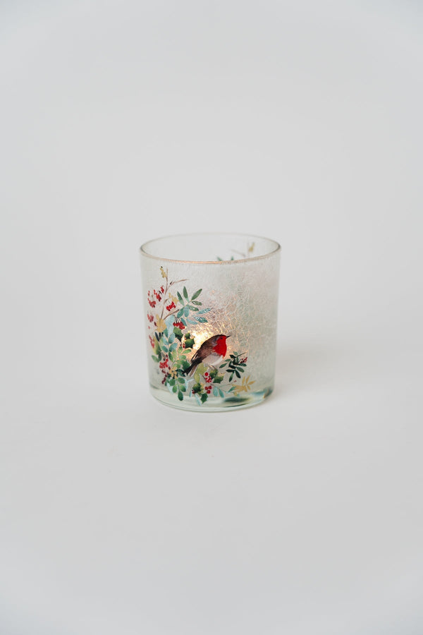 Carraig Donn Robin Glass Christmas Votive