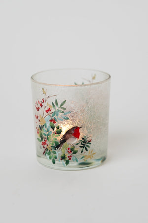 Carraig Donn Robin Glass Christmas Votive