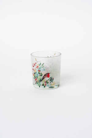Carraig Donn Robin Glass Christmas Votive
