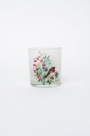 Carraig Donn Robin Glass Christmas Votive
