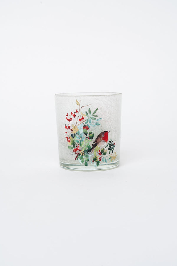 Carraig Donn Robin Glass Christmas Votive