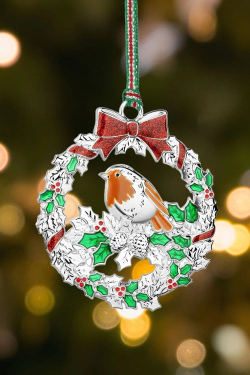Robin With Holly Christmas Tree Decoration