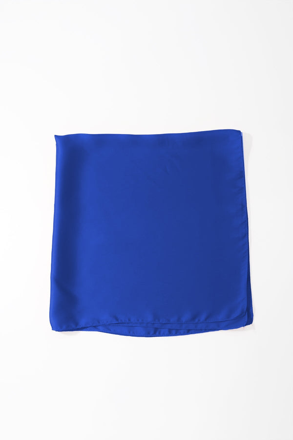 Carraig Donn Royal Blue Satin Silver Ring Detail Neckerchief Scarf