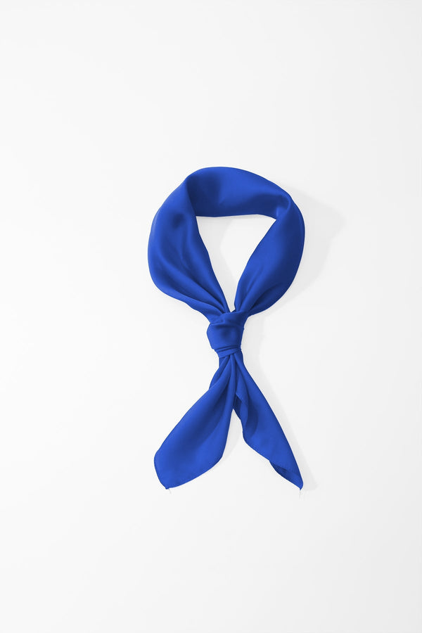 Carraig Donn Royal Blue Satin Silver Ring Detail Neckerchief Scarf