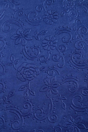 Carraig Donn Royal Blue Silk Touch Floral Embossed Scarf
