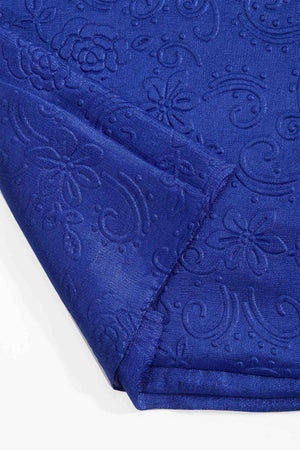 Carraig Donn Royal Blue Silk Touch Floral Embossed Scarf