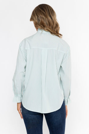 Carraig Donn Ruffle Detail Stripe Shirt