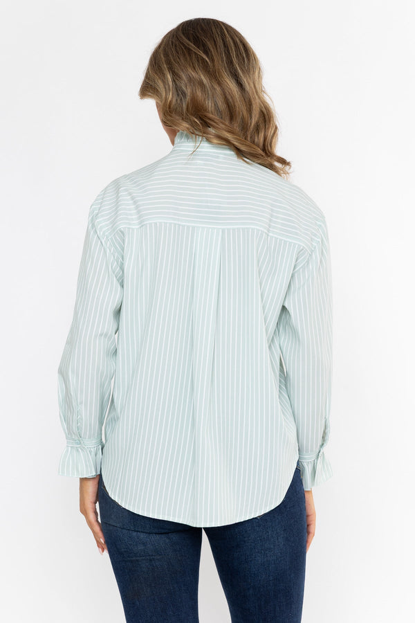 Carraig Donn Ruffle Detail Stripe Shirt