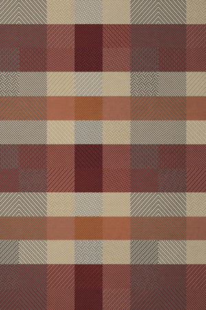Carraig Donn Rust Herringbone Check Blanket With Fine Velour Binding