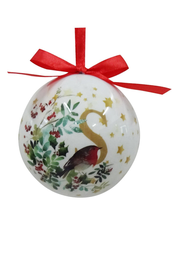 Carraig Donn S Christmas Robin Alphabet Tree Bauble