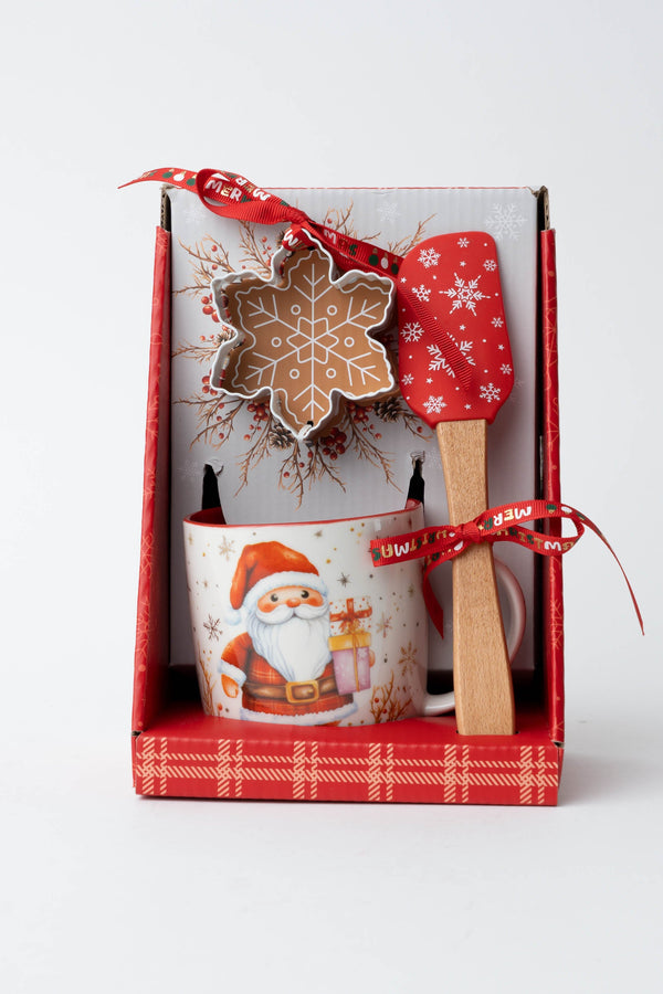 Carraig Donn Santa Christmas 3 Piece Baking Set - Mug, Spatula & Cookie Cutter
