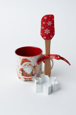 Carraig Donn Santa Christmas 3 Piece Baking Set - Mug, Spatula & Cookie Cutter
