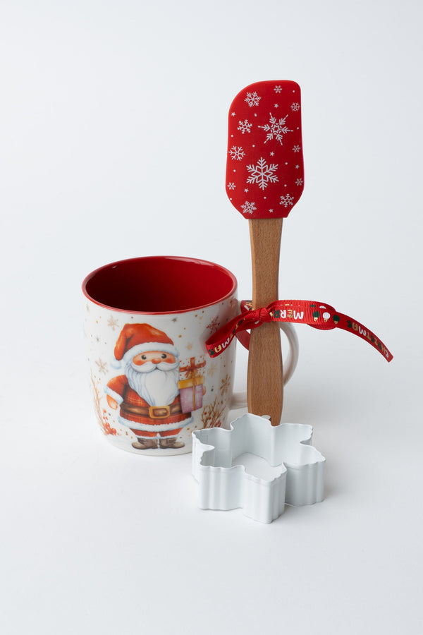 Carraig Donn Santa Christmas 3 Piece Baking Set - Mug, Spatula & Cookie Cutter