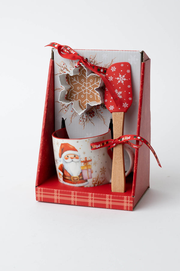 Carraig Donn Santa Christmas 3 Piece Baking Set - Mug, Spatula & Cookie Cutter