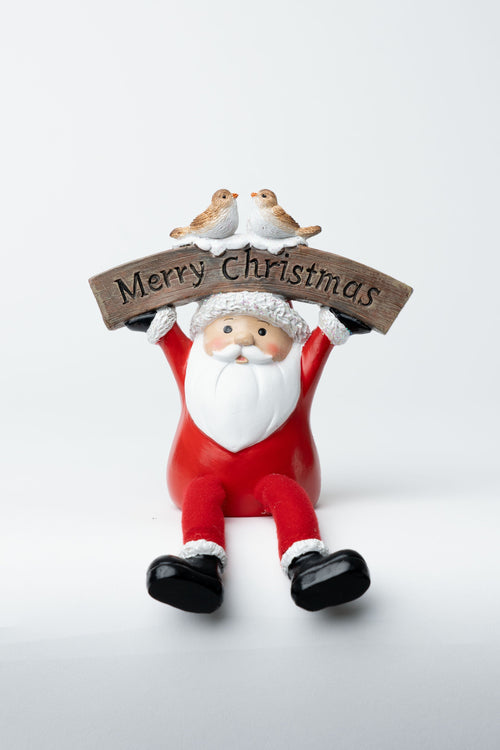 Dangly Santa Holding Merry Christmas Sign Decoration