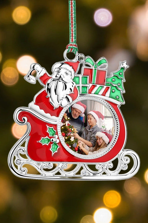 Santa On Sleigh Photo Frame Christmas Tree Decoration