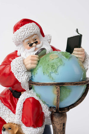 Carraig Donn Santa With Dog & Globe Christmas Decoration