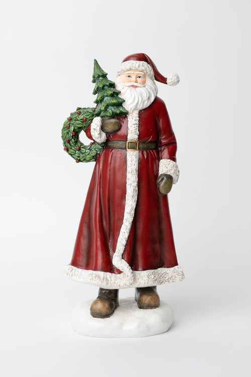 Santa With Tree & Wreath Christmas Decoration