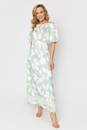 Carraig Donn Saoirse Green Floral Print Maxi Dress