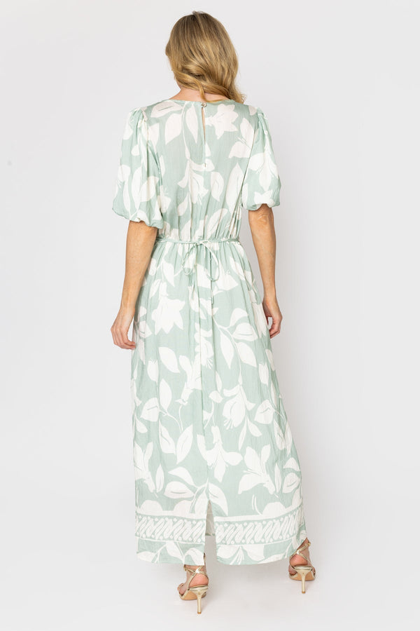 Carraig Donn Saoirse Green Floral Print Maxi Dress