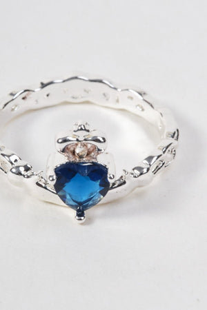 Carraig Donn Sapphire Stone Claddagh Ring - Size 8.5